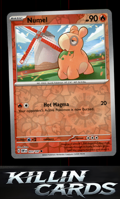 Reverse Holofoil Numel 031/197 Pokemon Common SV03: Obsidian Flames Card NM