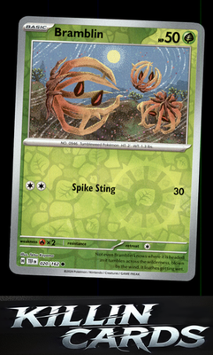 Reverse Holofoil Bramblin 020/162 Pokemon Common SV05: Temporal Forces Card NM