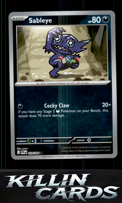 Reverse Holofoil Sableye 059/094 Pokemon Common ME02: Phantasmal Flames Card NM