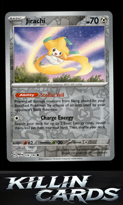 Reverse Holofoil Jirachi 126/182 Pokemon Common SV04: Paradox Rift Card NM
