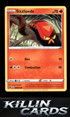 Sizzlipede 09/73 Pokemon Common Champion's Path Card NM