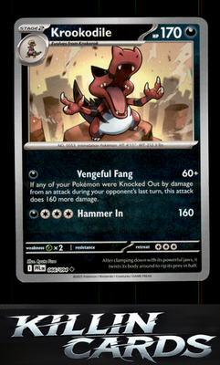 Reverse Holofoil Krookodile 066/094 Pokemon Uncommon ME02: Phantasmal Flames Car