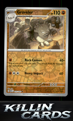 Reverse Holofoil Graveler 075/165 Pokemon Uncommon SV: Scarlet & Violet 151 Card