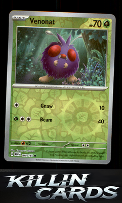 Reverse Holofoil Venonat 048/165 Pokemon Common SV: Scarlet & Violet 151 Card NM