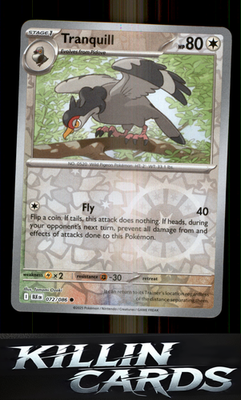Reverse Holofoil Tranquill 072/086 Pokemon Common SV: Black Bolt Card NM