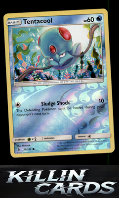 Reverse Holofoil Tentacool 23/145 Pokemon Common SM - Guardians Rising Card NM