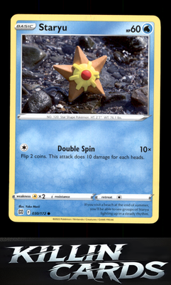 Staryu 030/172 Pokemon Common SWSH09: Brilliant Stars Card NM