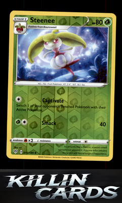 Reverse Holofoil Steenee 015/189 Pokemon Uncommon SWSH03: Darkness Ablaze Card N