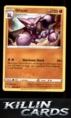 Gliscor 096/196 Pokemon Rare SWSH11: Lost Origin Card NM