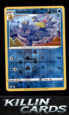Reverse Holofoil Golduck 025/203 Pokemon Uncommon SWSH07: Evolving Skies Card NM