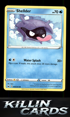 Shellder 040/202 Pokemon Common SWSH01: Sword & Shield Base Set Card NM