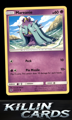 Mareanie (105) 105/214 Pokemon Common SM - Lost Thunder Card NM