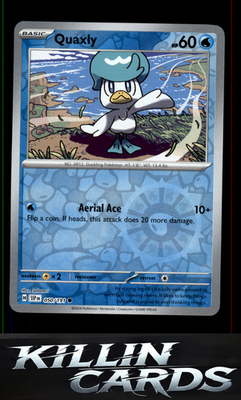 Reverse Holofoil Quaxly 050/191 Pokemon Common SV08: Surging Sparks Card NM