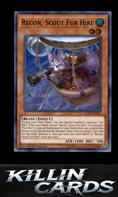 1st Edition Recon, Scout Fur Hire DASA-EN015 YuGiOh Super Rare Dark Saviors Card