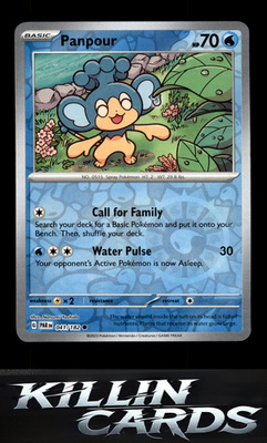 Reverse Holofoil Panpour 041/182 Pokemon Common SV04: Paradox Rift Card NM
