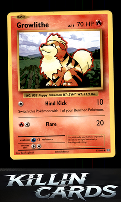 Growlithe 17/108 Pokemon Common XY - Evolutions Card LP