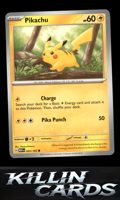 Pikachu - 025/165 025/165 Pokemon Common SV: Scarlet & Violet 151 Card NM