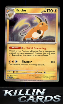 Raichu - 019/091 (Paldean Fates) 019/091 Pokemon Rare Deck Exclusives Card NM