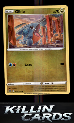 Reverse Holofoil Gible 107/172 Pokemon Common SWSH09: Brilliant Stars Card NM