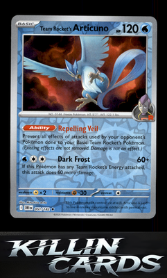 Reverse Holofoil Team Rocket's Articuno 051/182 Pokemon Rare SV10: Destined Riva