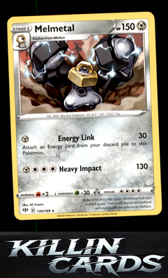 Melmetal 130/189 Pokemon Rare SWSH03: Darkness Ablaze Card NM