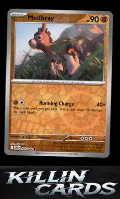 Reverse Holofoil Mudbray 107/182 Pokemon Common SV10: Destined Rivals Card NM