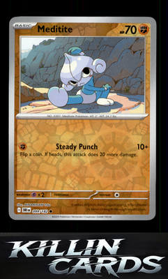 Reverse Holofoil Meditite 099/182 Pokemon Common SV10: Destined Rivals Card NM