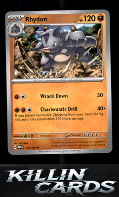 Rhydon 112/165 Pokemon Uncommon SV: Scarlet & Violet 151 Card NM