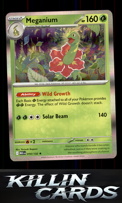 Meganium 010/132 Pokemon Rare ME01: Mega Evolution Card NM