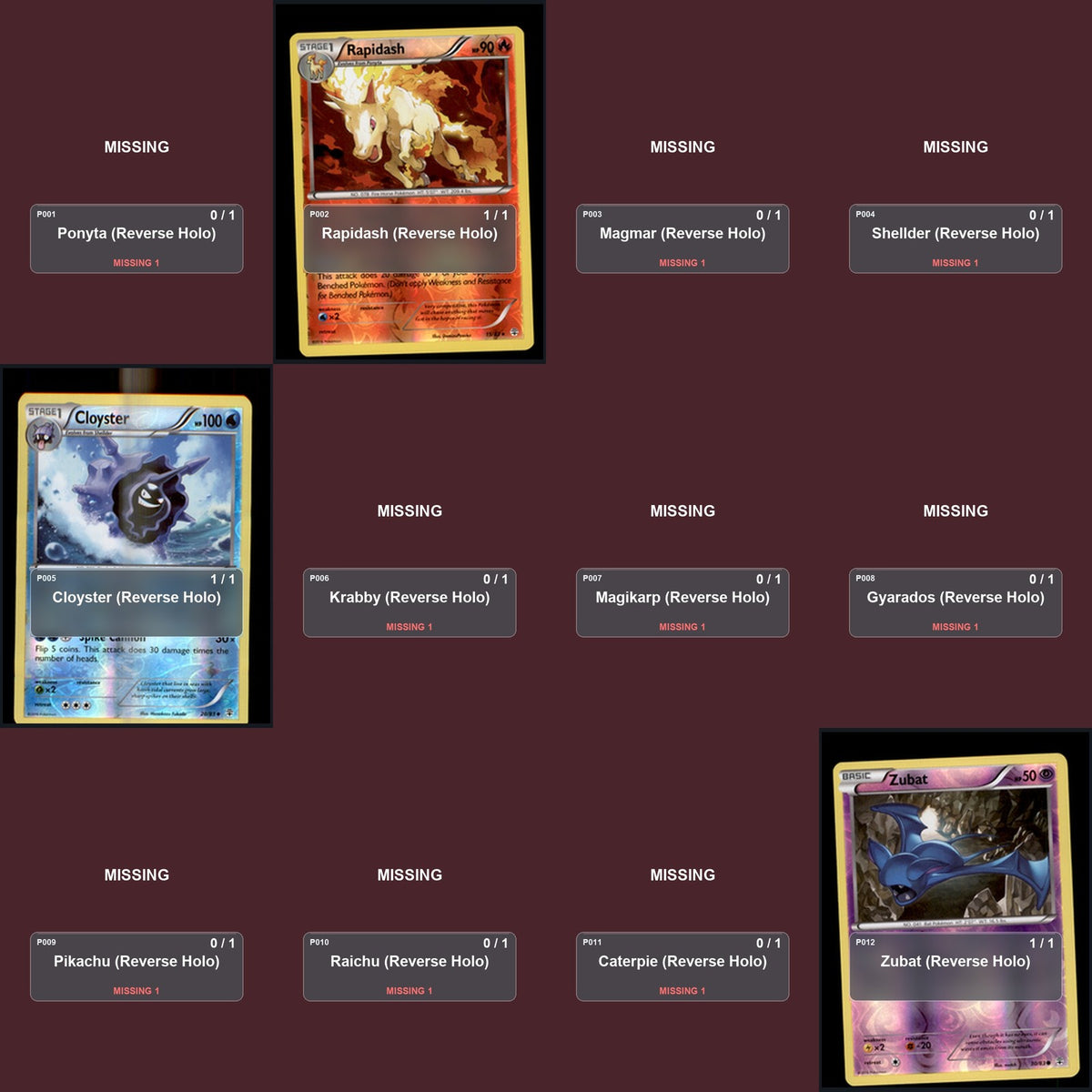 Pokemon TCG Generations Reverse Holo Master Set 9 Reverse Holo Card Collection