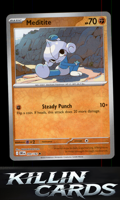 Reverse Holofoil Meditite 099/182 Pokemon Common SV10: Destined Rivals Card NM