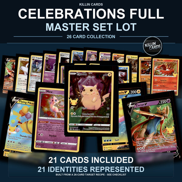 Pokemon TCG Celebrations Partial Master Set Lot 21 Cards Master Set Collection
