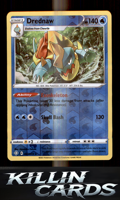 Reverse Holofoil Drednaw 027/072 Pokemon Rare Shining Fates Card NM