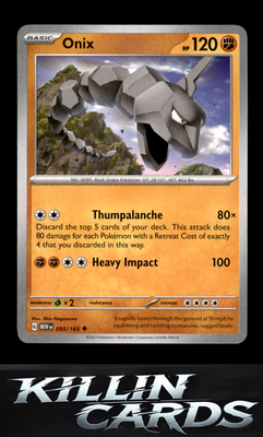 Onix 095/165 Pokemon Uncommon SV: Scarlet & Violet 151 Card NM