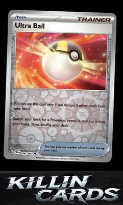 Reverse Holofoil Ultra Ball 091/091 Pokemon Uncommon SV: Paldean Fates Card NM
