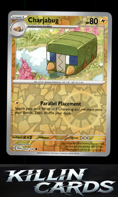 Reverse Holofoil Charjabug 052/142 Pokemon Common SV07: Stellar Crown Card NM