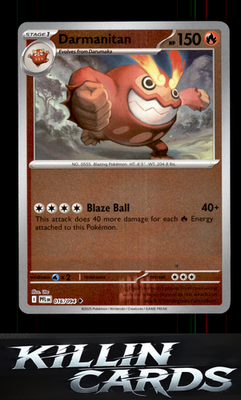 Reverse Holofoil Darmanitan 016/094 Pokemon Uncommon ME02: Phantasmal Flames Car