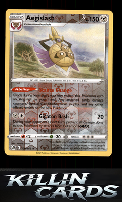 Reverse Holofoil Aegislash (108) 108/163 Pokemon Rare SWSH05: Battle Styles Card