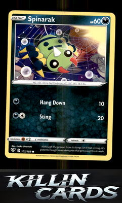 Spinarak 102/189 Pokemon Common SWSH03: Darkness Ablaze Card NM