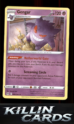 Gengar 066/196 Pokemon Holo Rare SWSH11: Lost Origin Card NM