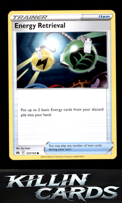 Energy Retrieval 127/159 Pokemon Common SWSH: Crown Zenith Card NM