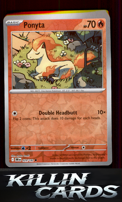 Reverse Holofoil Ponyta 029/182 Pokemon Common SV10: Destined Rivals Card NM