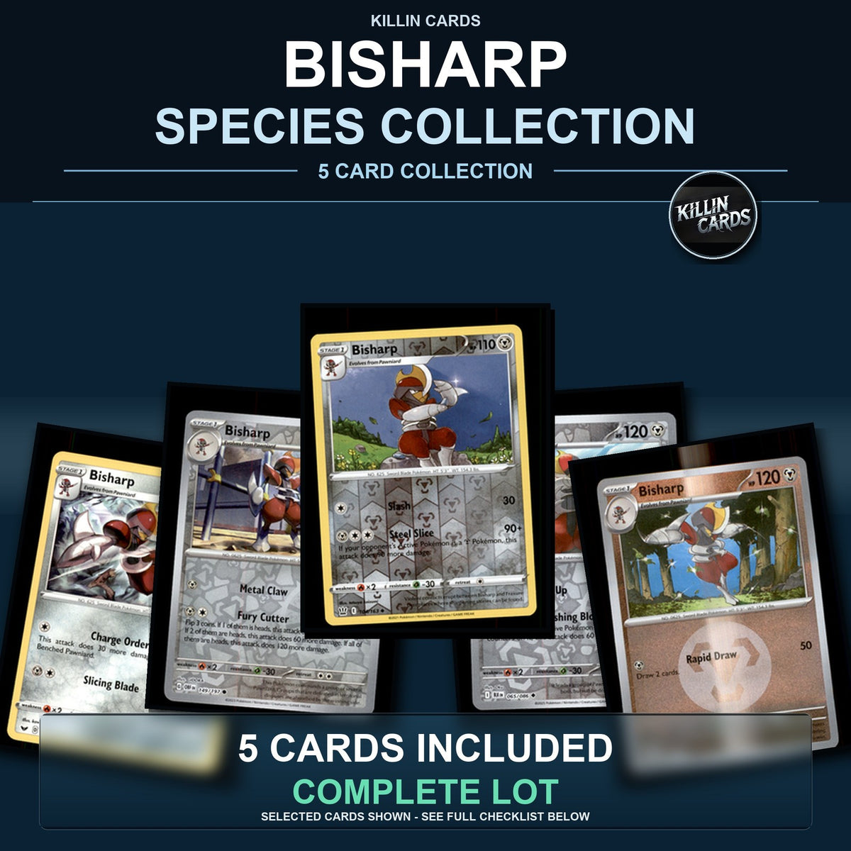 Pokemon TCG Bisharp Species Collection 5 Different Cards