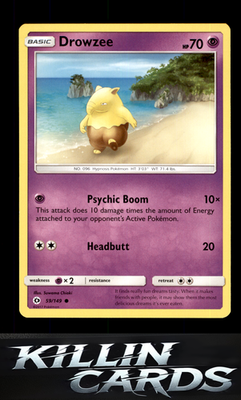 Drowzee 59/149 Pokemon Common SM Base Set Card LP