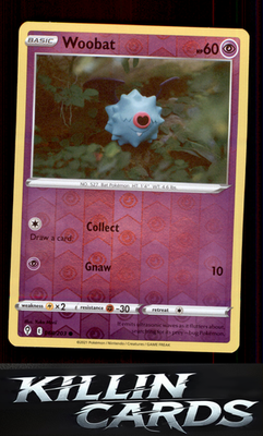 Reverse Holofoil Woobat 068/203 Pokemon Common SWSH07: Evolving Skies Card NM