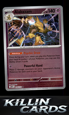 Reverse Holofoil Alakazam 056/132 Pokemon Rare ME01: Mega Evolution Card NM