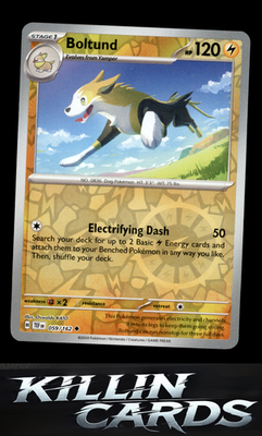 Reverse Holofoil Boltund 059/162 Pokemon Uncommon SV05: Temporal Forces Card NM