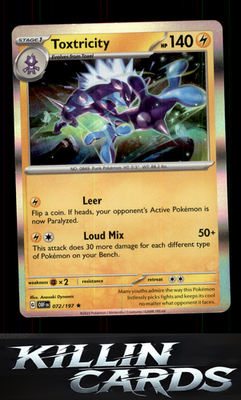 Toxtricity 072/197 Pokemon Rare SV03: Obsidian Flames Card NM