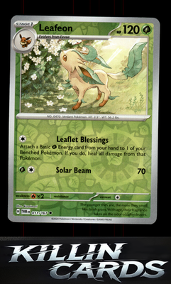 Reverse Holofoil Leafeon 011/167 Pokemon Uncommon SV06: Twilight Masquerade Card