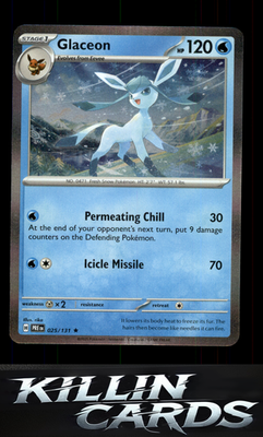 Glaceon 025/131 Pokemon Rare SV: Prismatic Evolutions Card NM